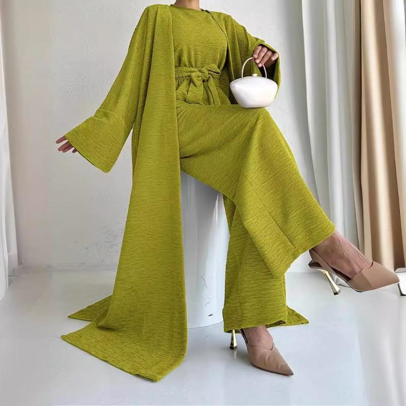 MH1686 elegant long jacket with belt jumpsuit