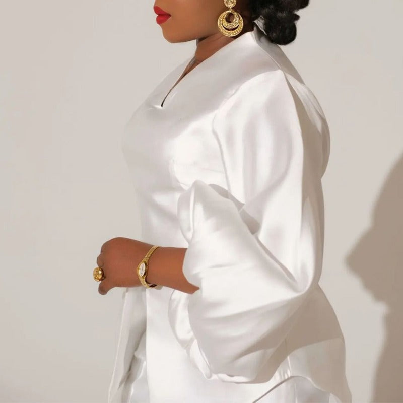 MH0385 Solid color African large size cross-border two-piece set