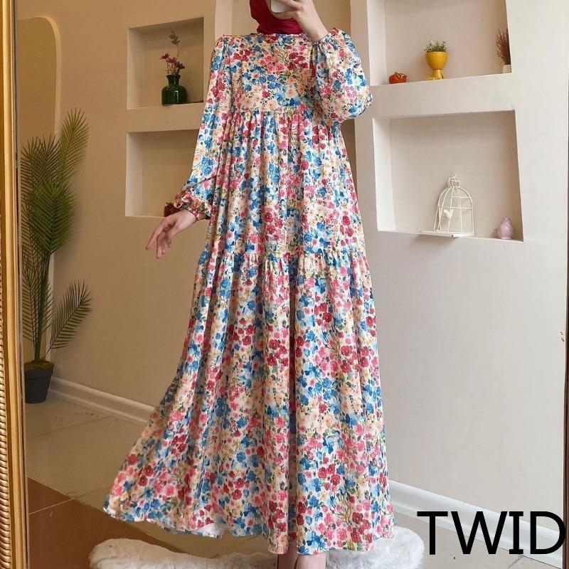 MH1695 New printed Muslim robe dress