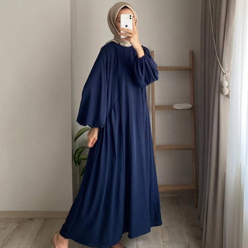 MH1693 Solid color elegant fashion loose pullover dress