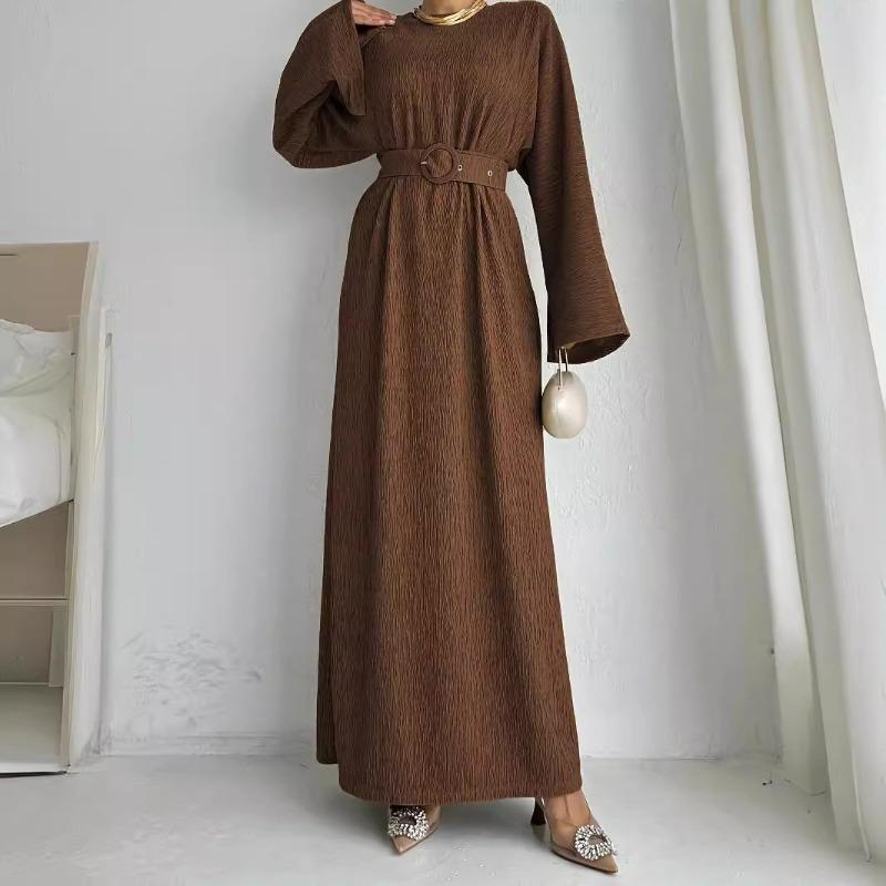 MH1682 round neck with belt fashionable