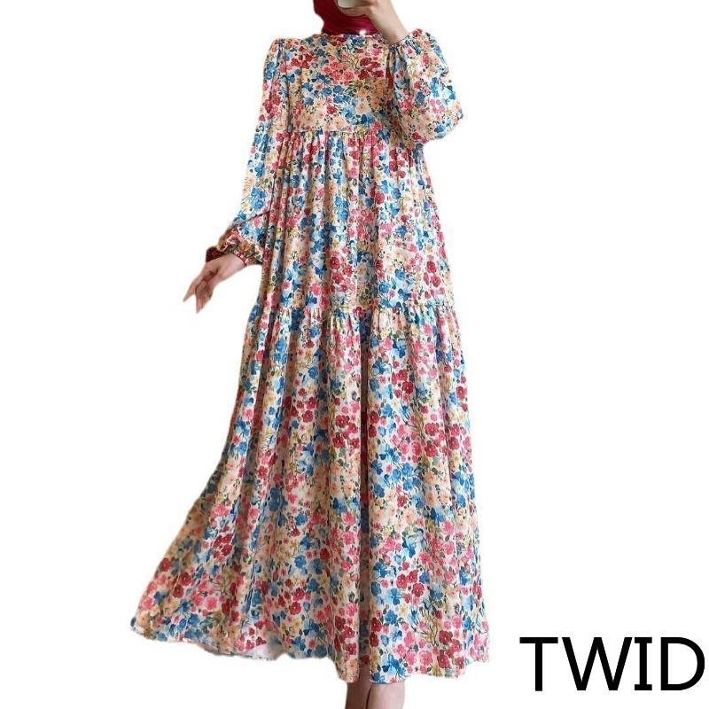 MH1695 New printed Muslim robe dress