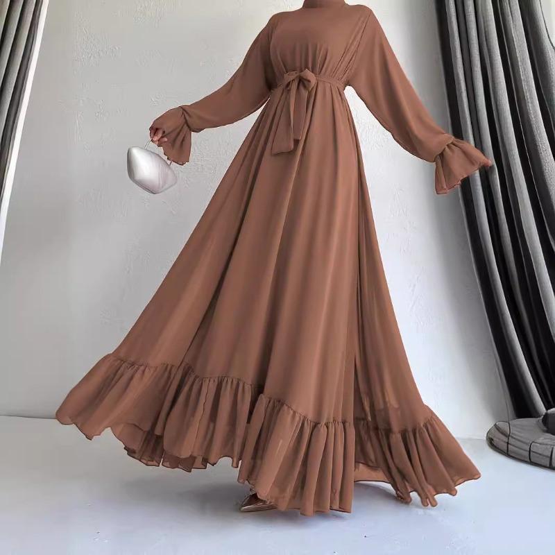 MH1646chiffon solid color long belt