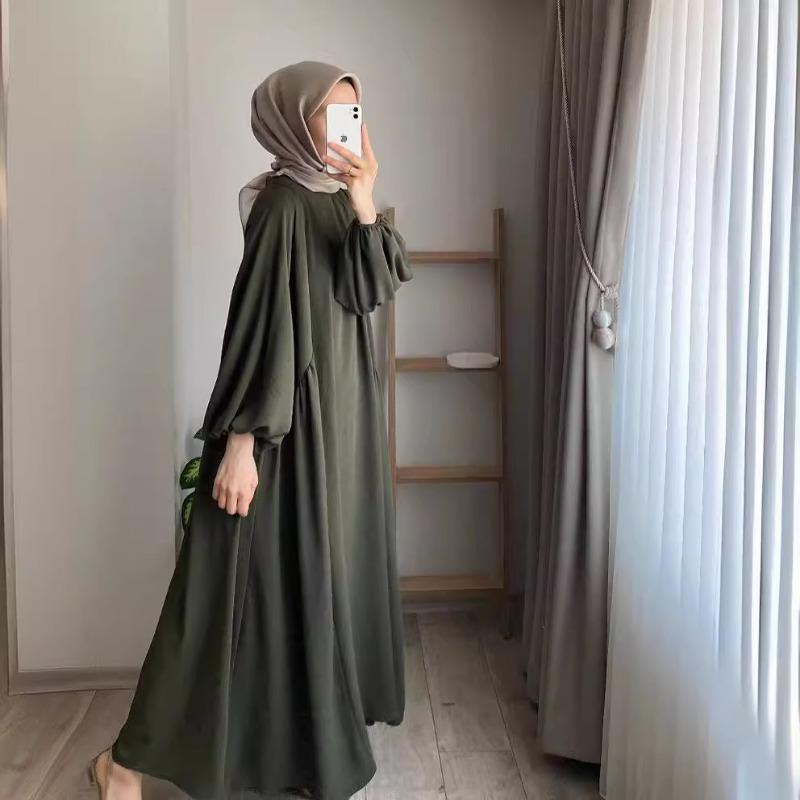 MH1693 Solid color elegant fashion loose pullover dress