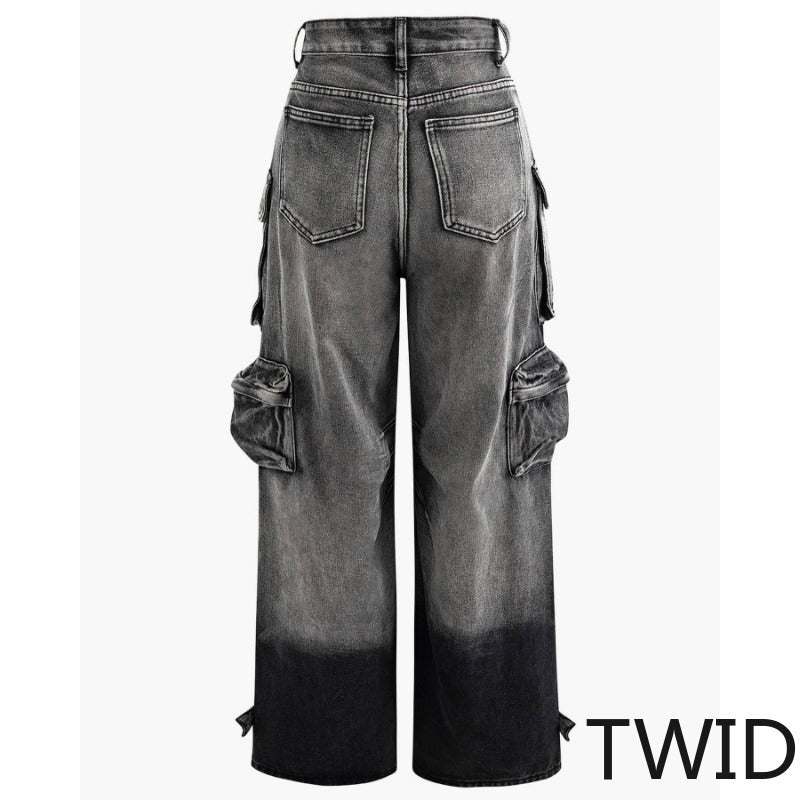 MH0019 Multi-pocket plus-size overalls