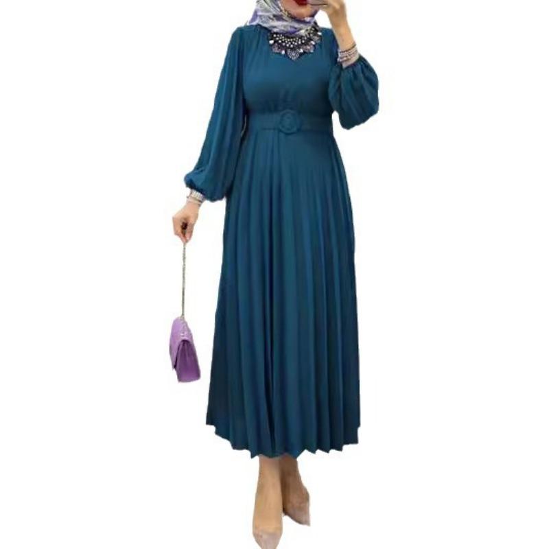MH1665 pleated sleeve with belt fashionable