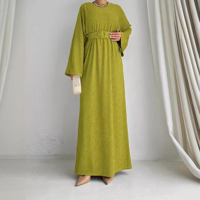 MH1682 round neck with belt fashionable