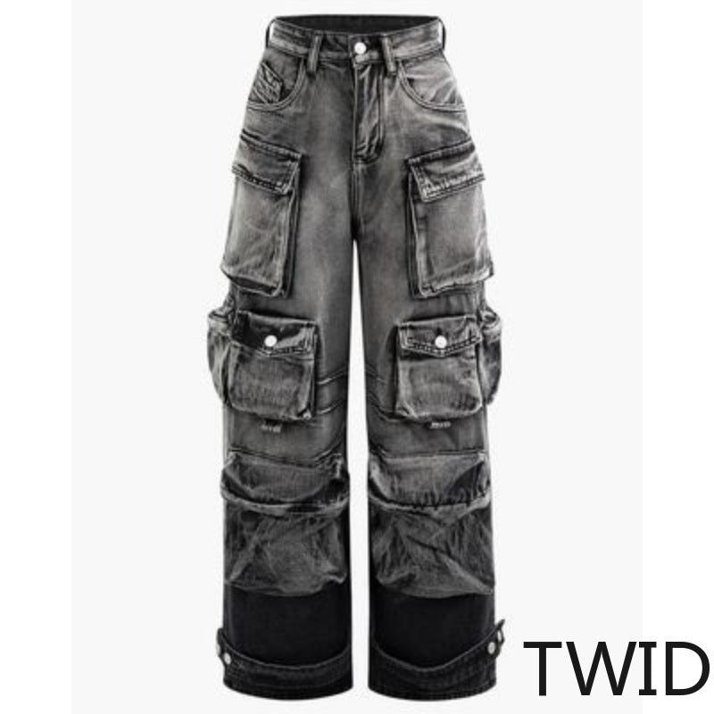 MH0019 Multi-pocket plus-size overalls