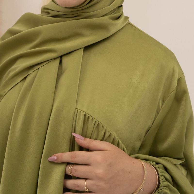 MH1116 Solid color loose and comfortable dress LR592 plus headscarf