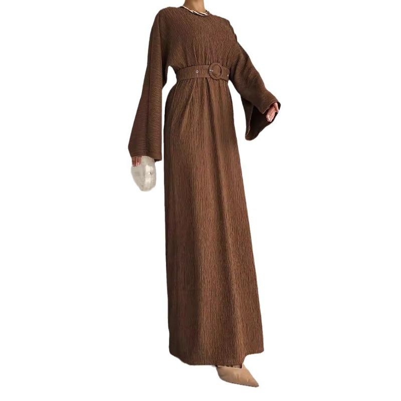 MH1682 round neck with belt fashionable