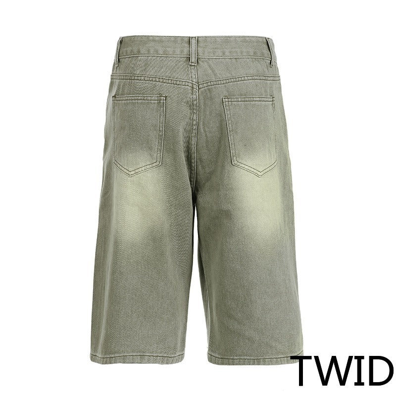 MH0018 Loose straight five-point pants