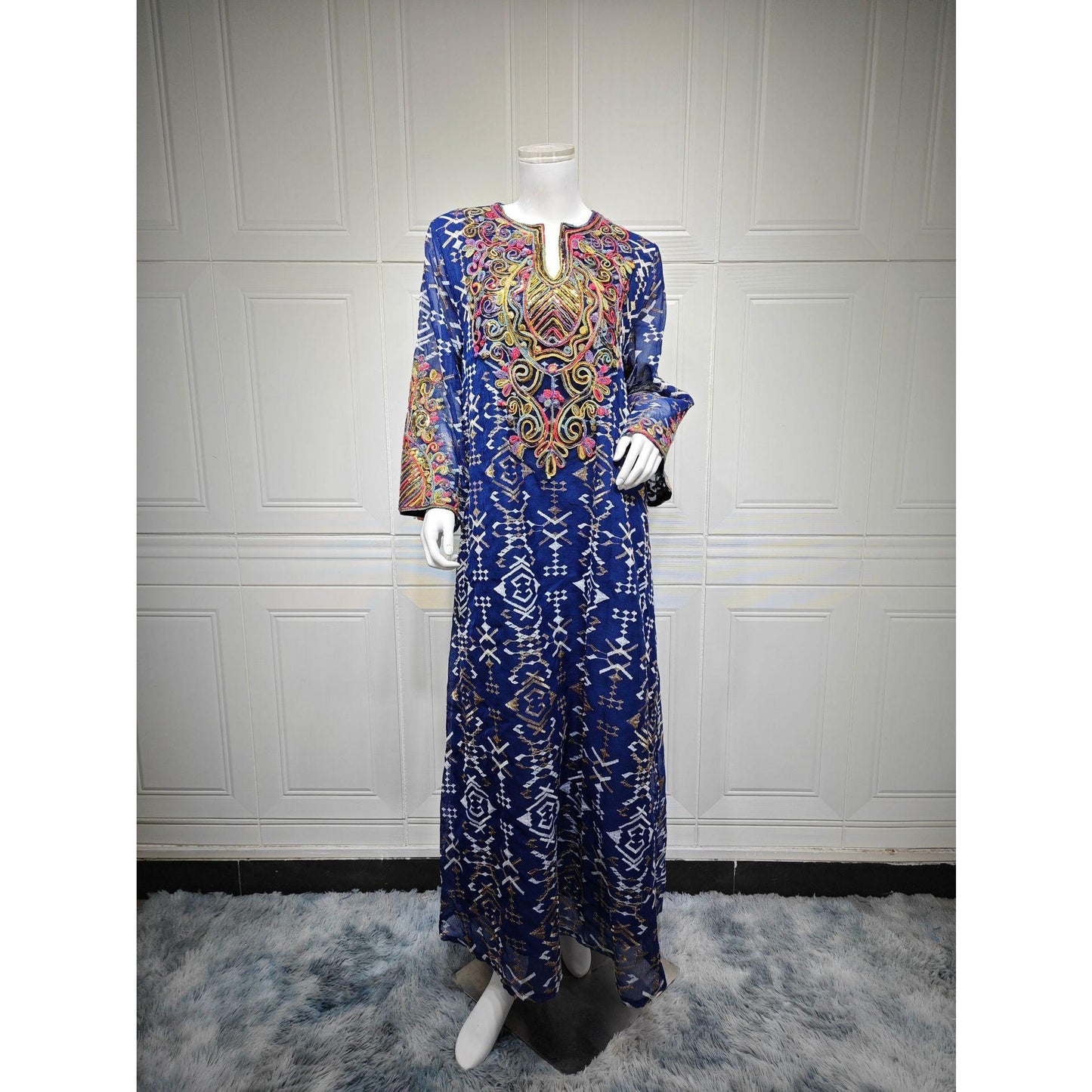 MH2544fashion mesh embroidery embroidery splicing robe