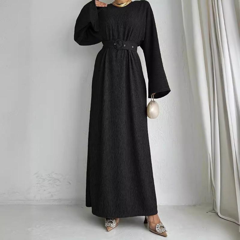 MH1682 round neck with belt fashionable