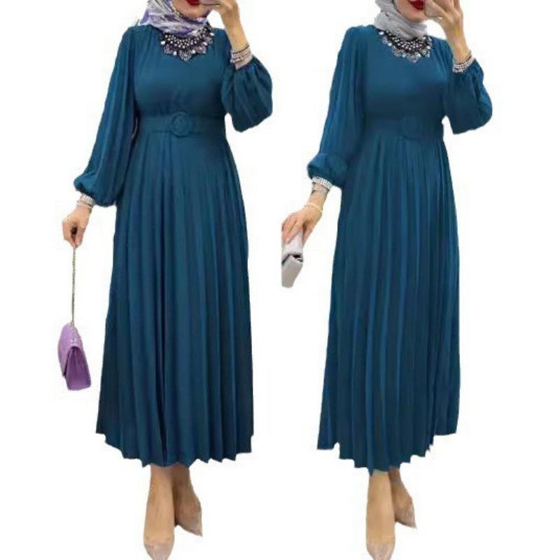 MH1665 pleated sleeve with belt fashionable