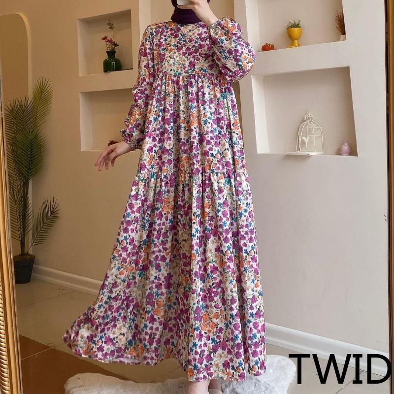 MH1695 New printed Muslim robe dress