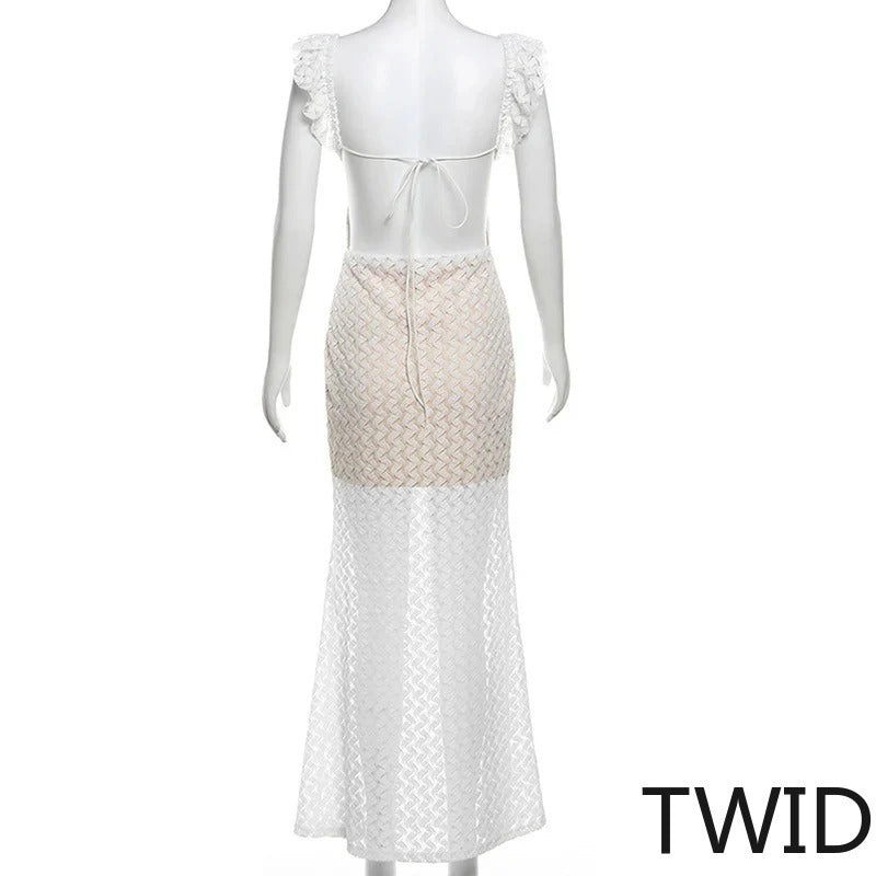 MH0061 V-neck halter strap-on slim-fit dress