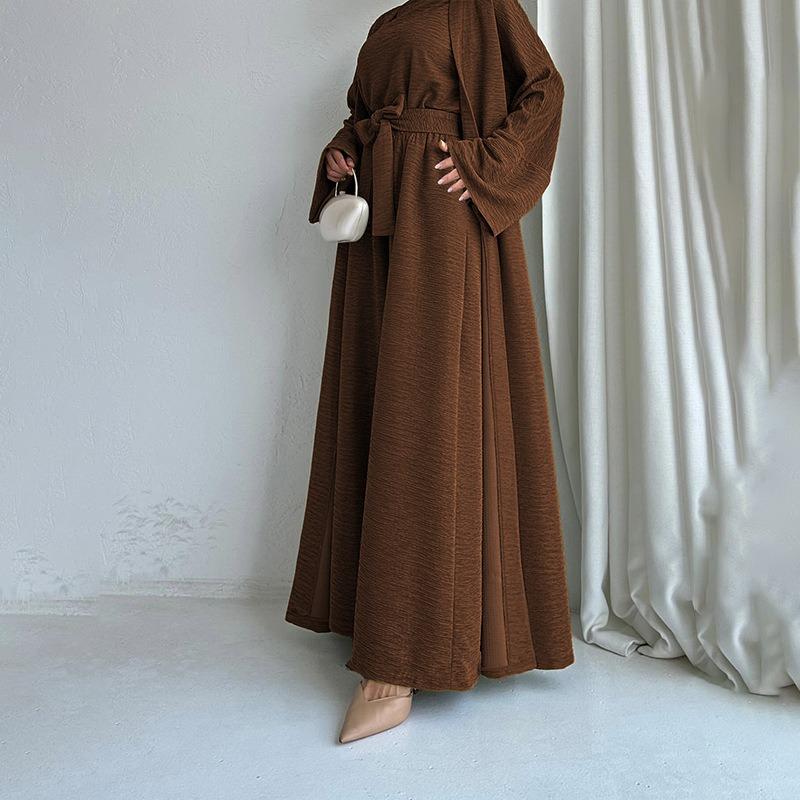 MH1686 elegant long jacket with belt jumpsuit