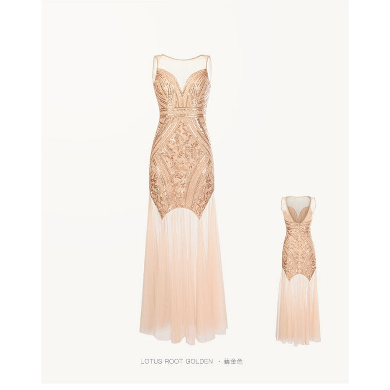 MH0575 V-neck slim-fit high-end design dinner dress