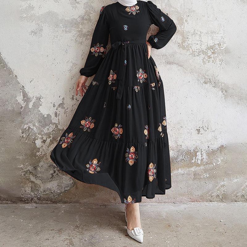 MH1647solid color embroidered fashionable with belt