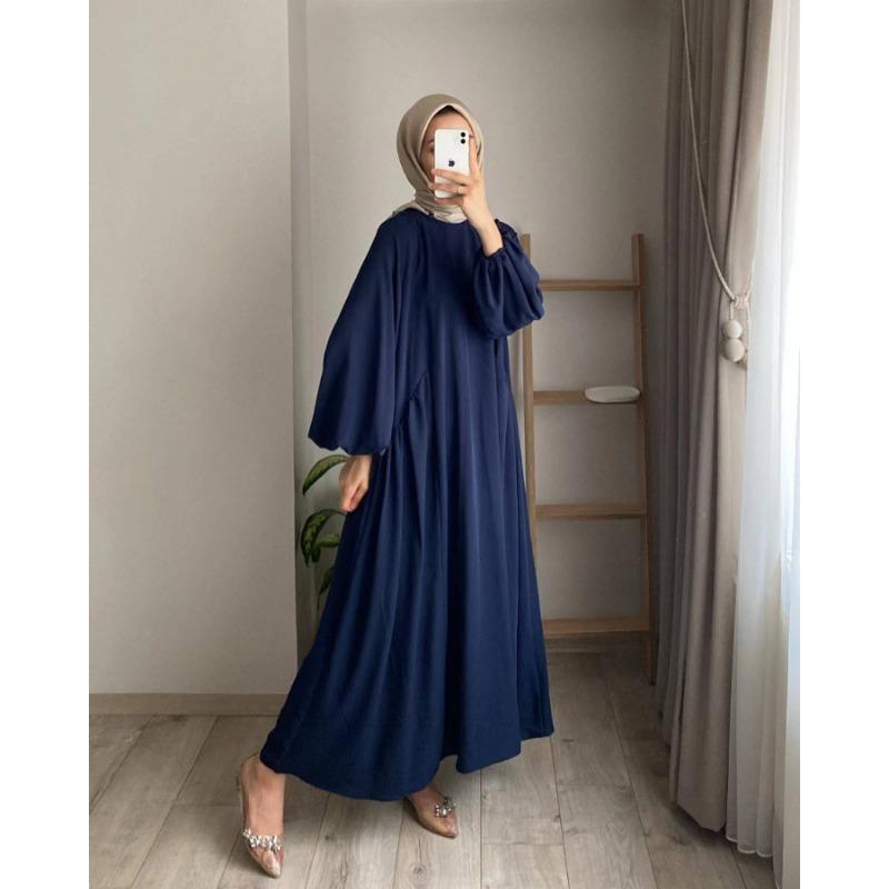 MH1693 Solid color elegant fashion loose pullover dress
