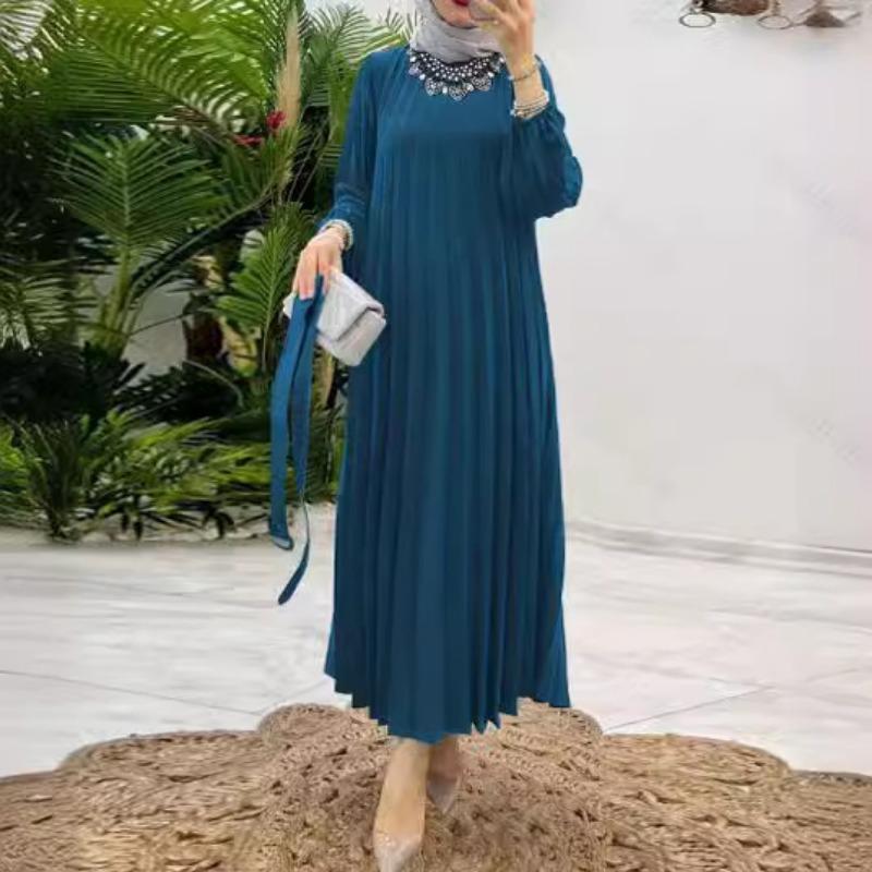 MH1665 pleated sleeve with belt fashionable