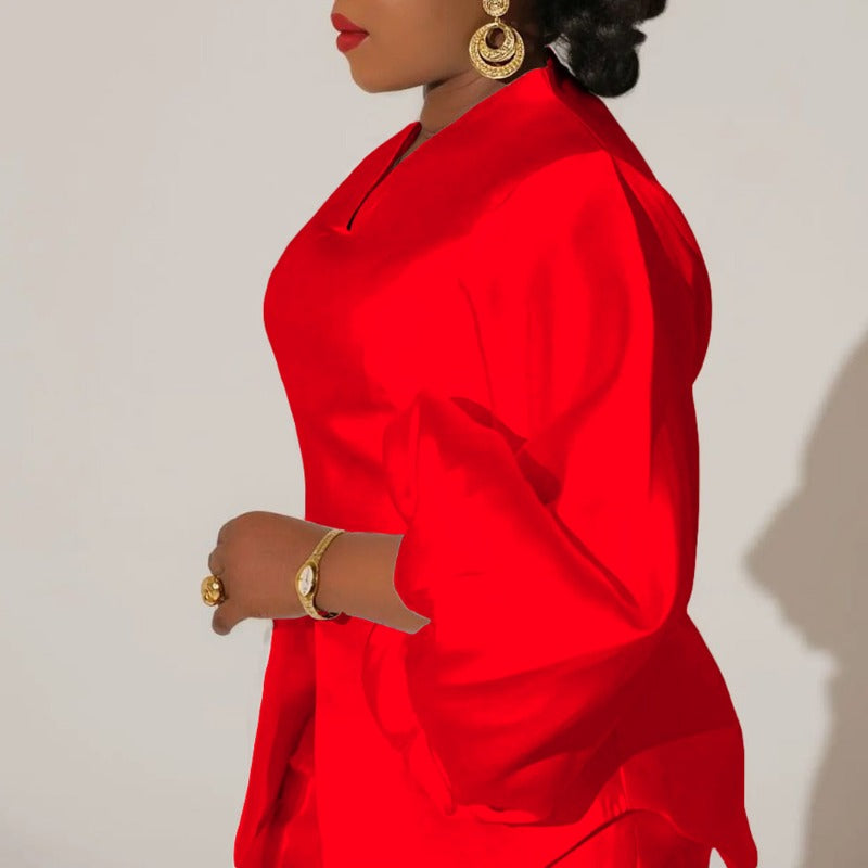 MH0385 Solid color African large size cross-border two-piece set