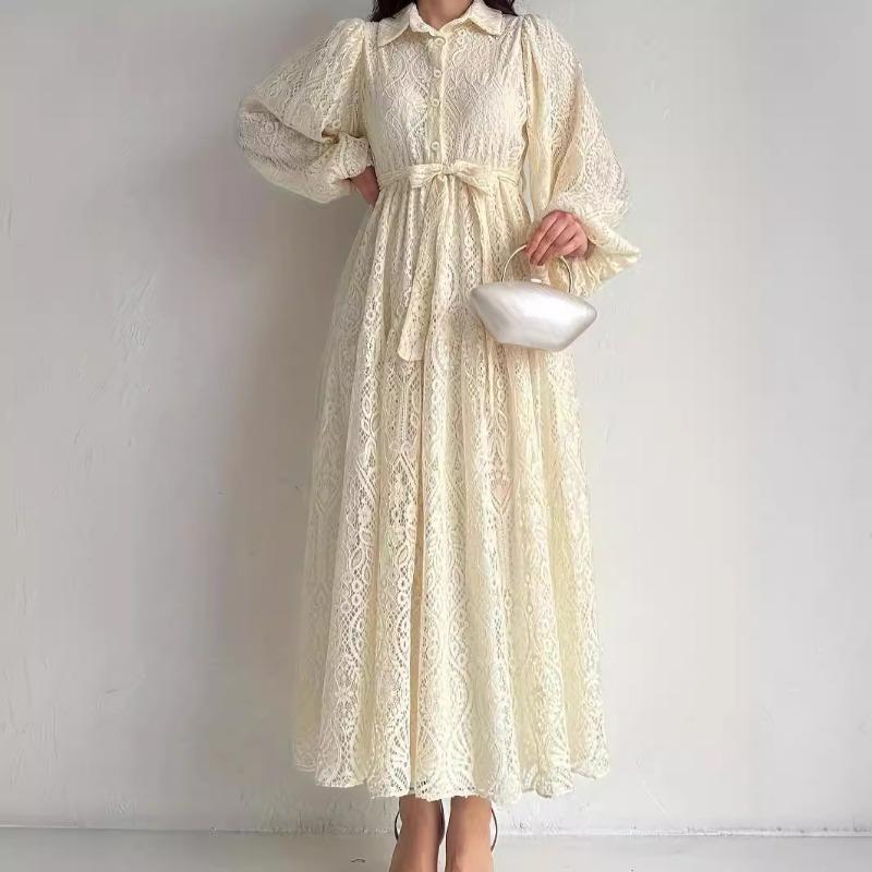 MH1673popular lace lapel robe fashionable