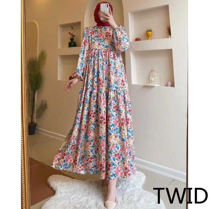 MH1695 New printed Muslim robe dress