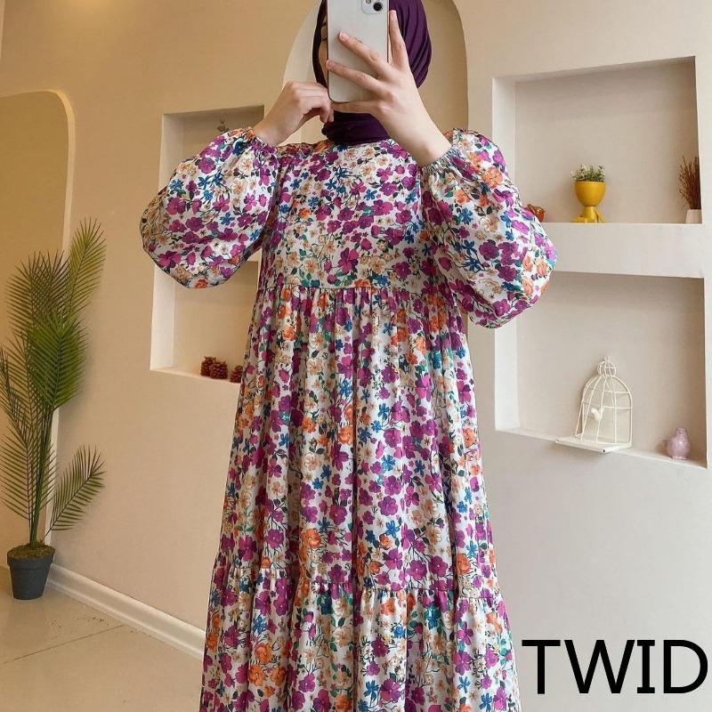 MH1695 New printed Muslim robe dress