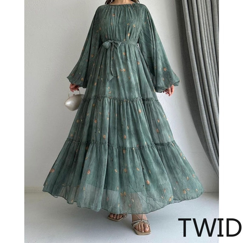 MH0005 Printed bohemian swinging dress