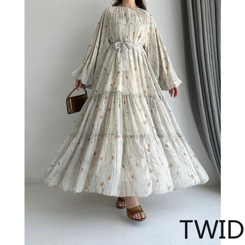 MH0005 Printed bohemian swinging dress