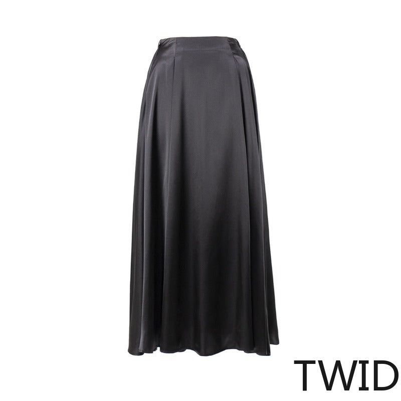 MH0429 High waist satin satin long skirt