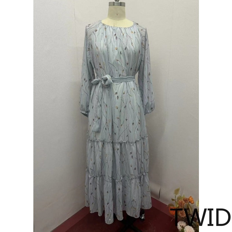 MH0005 Printed bohemian swinging dress