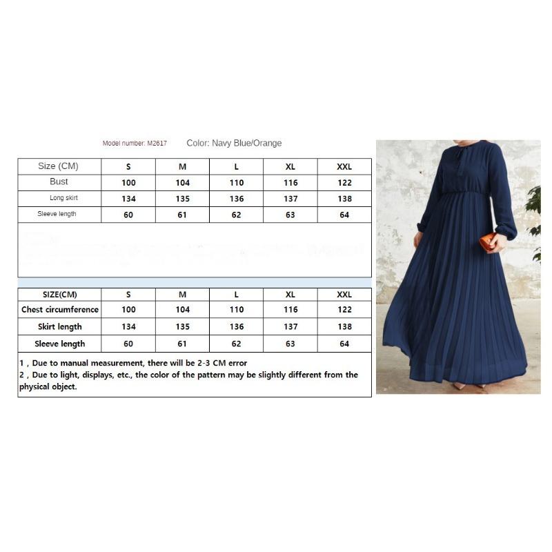 MH1685chiffon solid color pleated long