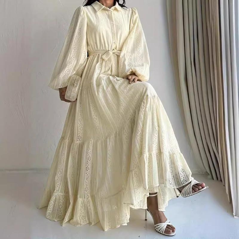 MH1660lace lapel robe fashionable