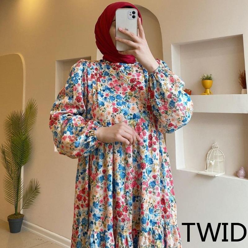 MH1695 New printed Muslim robe dress