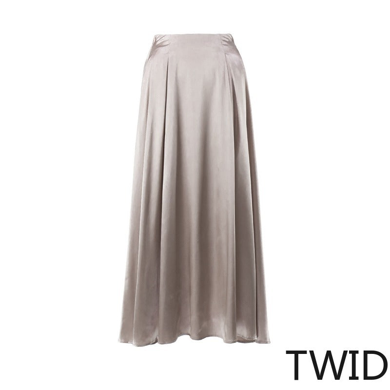 MH0429 High waist satin satin long skirt