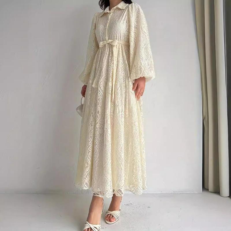 MH1673popular lace lapel robe fashionable